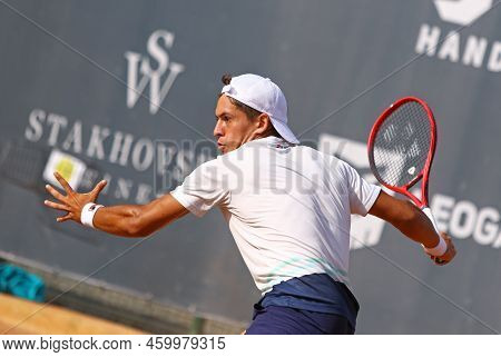 Kyiv, Ukraine - September 7, 2021: Sebastian Baez Of Argentina In Action During Atp Challenger Kyiv 