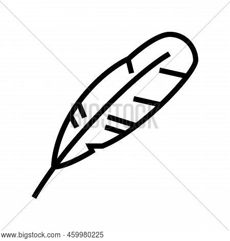 Swan Feather Soft Fluffy Line Icon Vector. Swan Feather Soft Fluffy Sign. Isolated Contour Symbol Bl