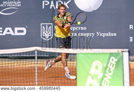 Kyiv, Ukraine - September 7, 2021: Illya Beloborodko Of Ukraine In Action During Atp Challenger Kyiv