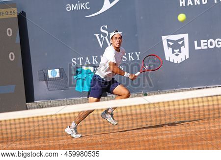 Kyiv, Ukraine - September 7, 2021: Sebastian Baez Of Argentina In Action During Atp Challenger Kyiv 