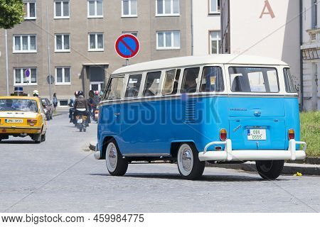 Prostejov Czech Rep May 20th 2018. Volkswagen Type 2 Model During Historical Car Parade. Transporter