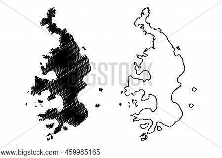 Bryher Island (united Kingdom Of Great Britain And Northern Ireland, England) Map Vector Illustratio