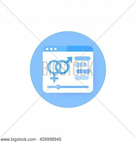 Sex Education Vector Icon, Online Seminar Or Video