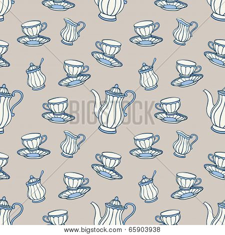 Tea time seamless pattern