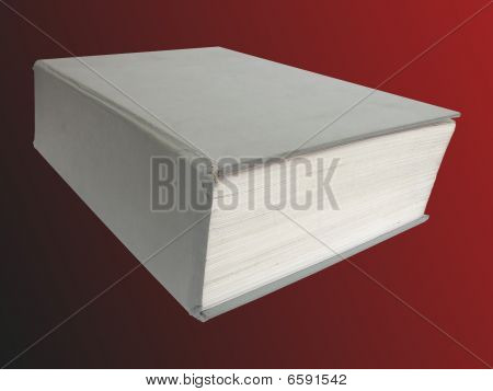Gros livre sur fond rouge