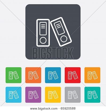 Document folder sign. Accounting binder symbol.