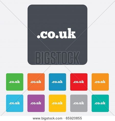 Domain CO.UK sign icon. UK internet subdomain