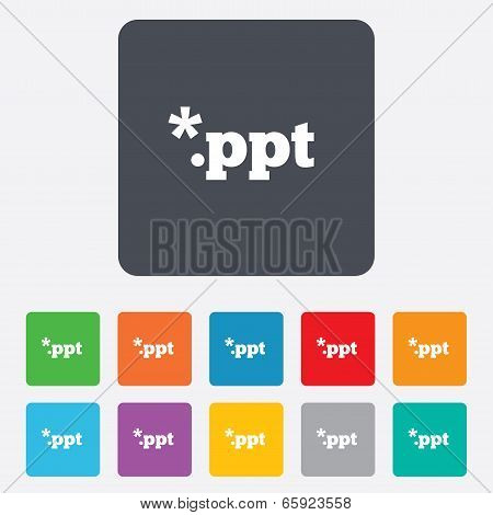 File presentation icon. Download PPT button.