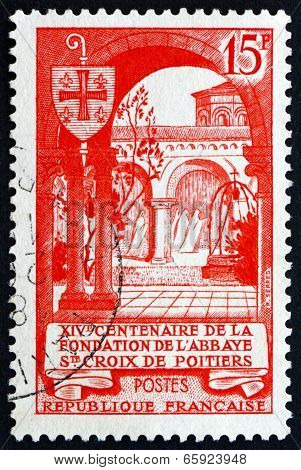 Postage Stamp France 1952 Abbey Of The Holy Cross, Poitiers