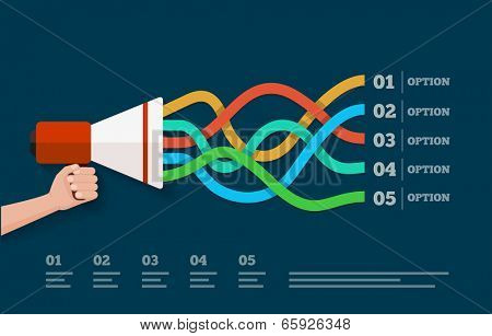 Flat design vector megaphone illustration. 