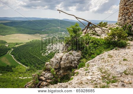 Before storm at the edge of the cliff, Crimea, Ukraine or Russia