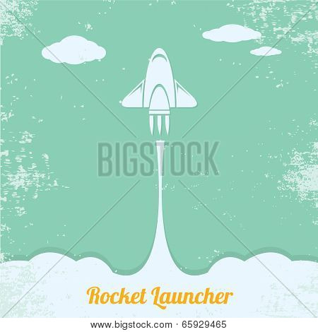 vintage style retro poster of Rocket launcher