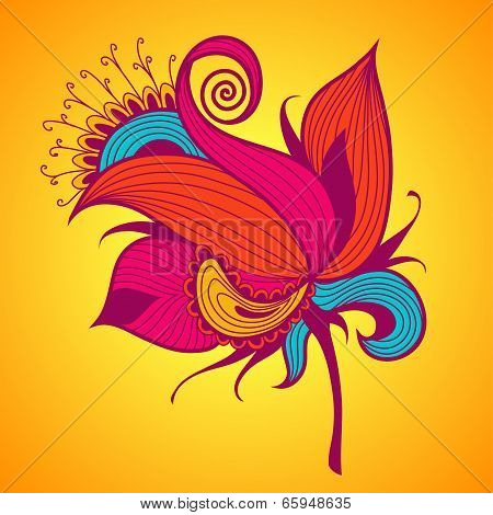 Holiday card with exotic flower