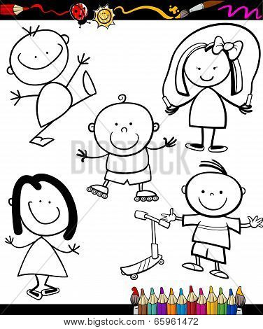 Happy Kids Cartoon Coloring Book
