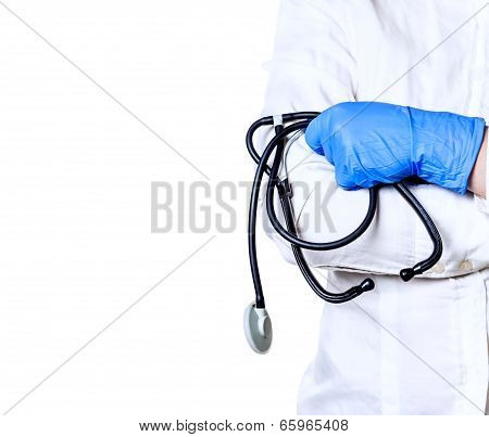 Doctor With Endoscope Isolated