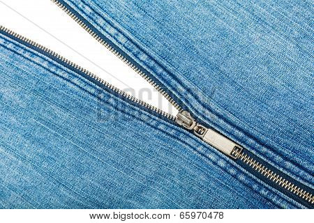 Jeans Cloth Background With Zipper