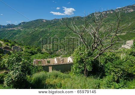 Ghost town Gairo Vecchio (Sardinia, Italy)