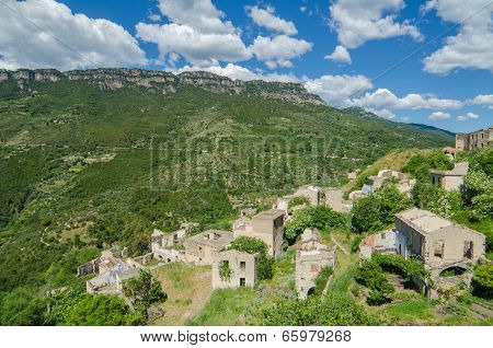 Ghost town Gairo Vecchio (Sardinia, Italy)
