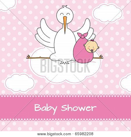 Stork with baby