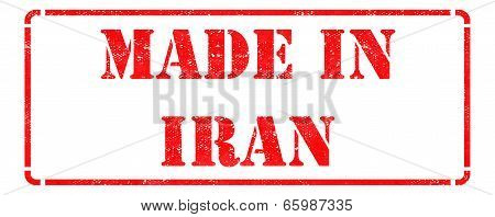Made in Iran - inscription on Red Rubber Stamp.