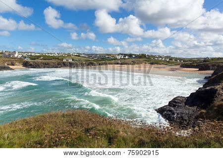 Treyarnon Bay Cornwall England UK Cornish north coast between Newquay and Padstow