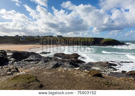 Treyarnon Bay Cornwall England UK Cornish north coast between Newquay and Padstow