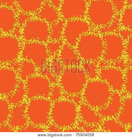 Cute Seamless Background With Abstract Orange Circles
