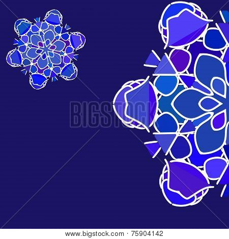 Blue Futuristic Background With Flowered Ornamentation