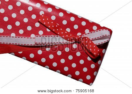 Gift bow on the box.