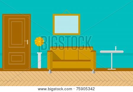 Flat vector illustration for sitting-room