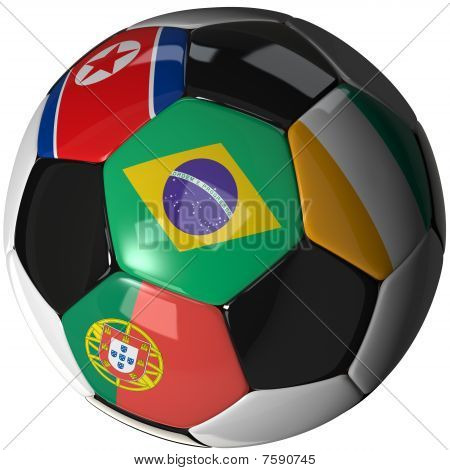 サッカー ボール 4 フラグ - 白をグループ G 2010 年