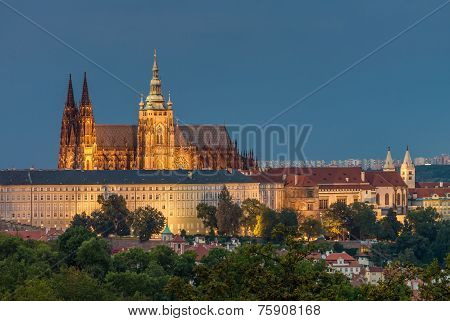 Prague Castle At Night