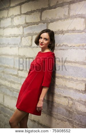 Woman In Hallway And Limestone Wall Sihouette