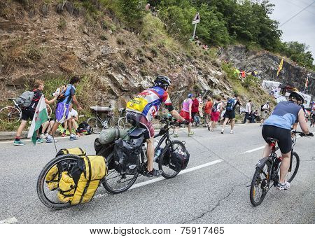 Amateur Cyclists On The Roads Of Le Tour De France