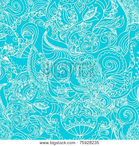 Seamless floral background pattern in vector.