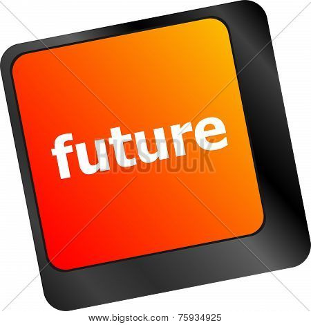 Future Key Or Keyboard Showing Forecast Or Investment Concept