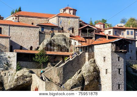 The Holy Monastery Of Great Meteoron, In Greece. This Is The Largest Of The Monasteries Located At M