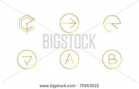 Logo set thin line clean style - business icons, branding emblems