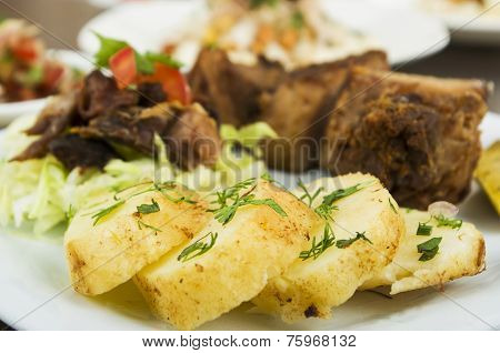 fritada fried pork Ecuadorian plate