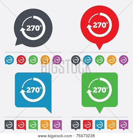 Angle 270 degrees sign icon. Geometry math symbol