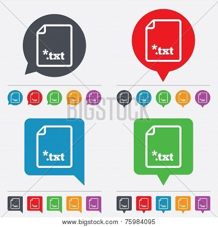 Text file icon. Download txt doc button.