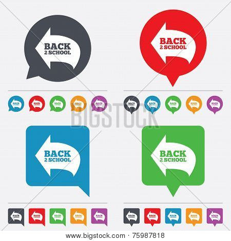 Back to school sign icon. Back 2 school symbol.