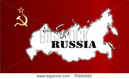 Russian Flag And Map
