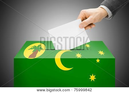 Voting Concept - Ballot Box Painted Into National Flag Colors - Cocos (keeling) Islands