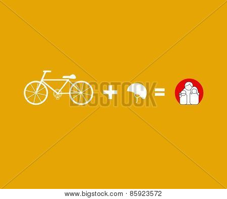 Vector Bicycle Riding Safety Helmet Campaign Concept
