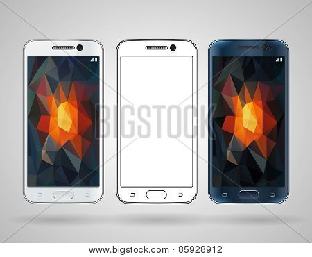 Smartphones with sloped edges