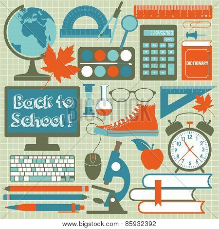 School set background. Design element.