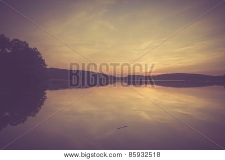 Vintage Photo Of Lake Sunset