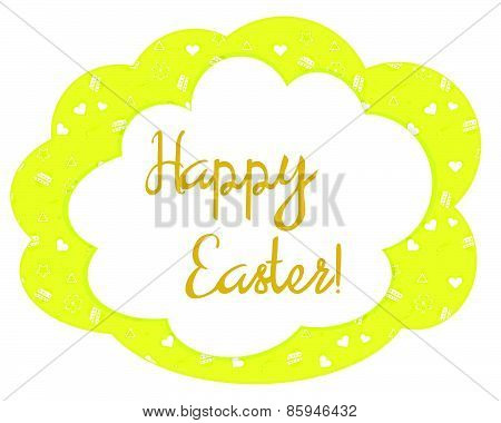 Bright yellow patterned Easter card