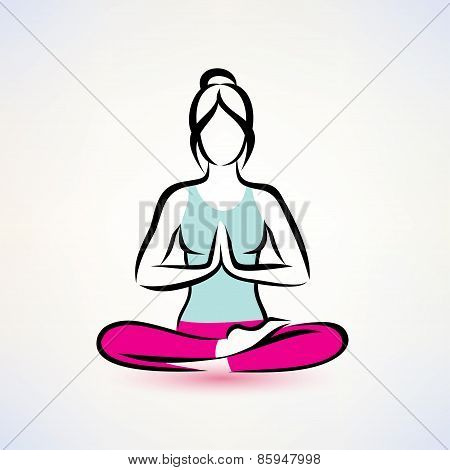 Yoga Lotus Pose, Women Wellness Concept